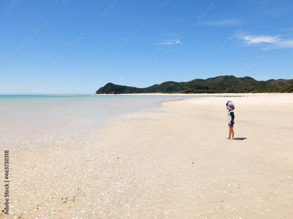 Boy, beach and ocean, New Zealand. Boy, beach and ocean, New Zealand.