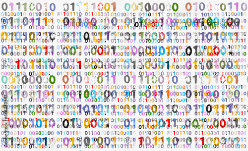 Ink and Paper Binary Code Illustration