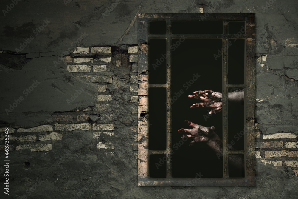 Zombie hand with blood and wound Zombie hand with blood and wound