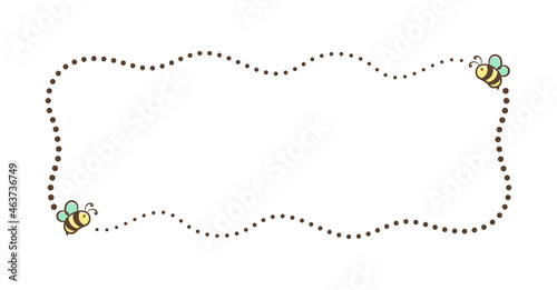 Flying honey bee frame vector clipart design