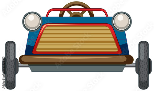 Vintage mini car toy on white background