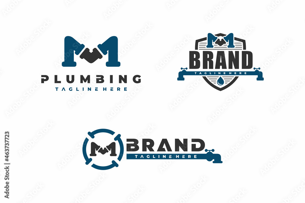 letter M pipe bundle logo