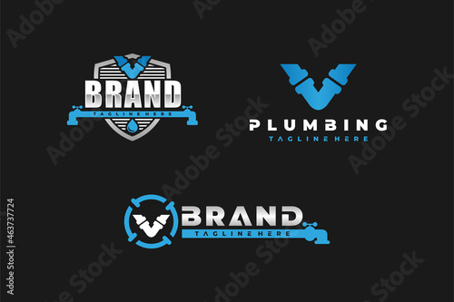 letter V pipe bundle logo