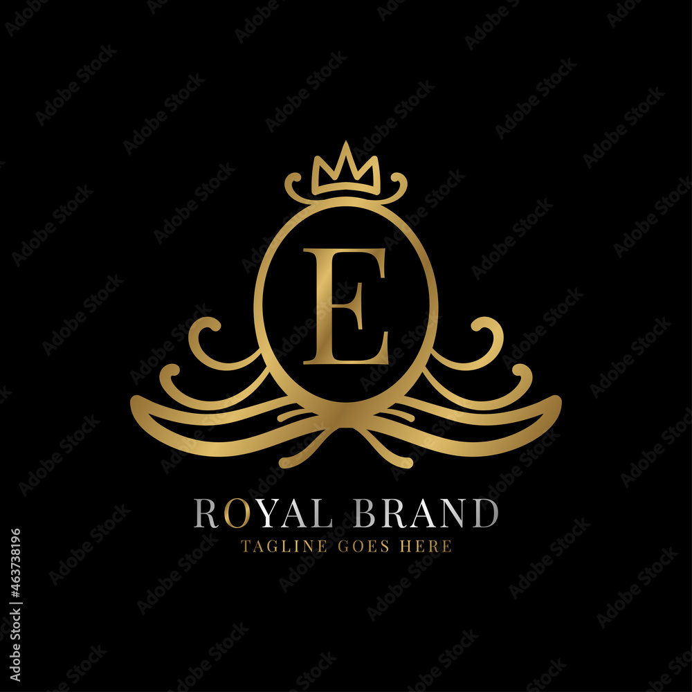 letter E royal crest vector logo design for vintage brand and beauty care initial letter E royal crest vector logo design for vintage brand and beauty care initial