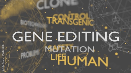 Genome editing words cloud. Ethical and safety concept photo