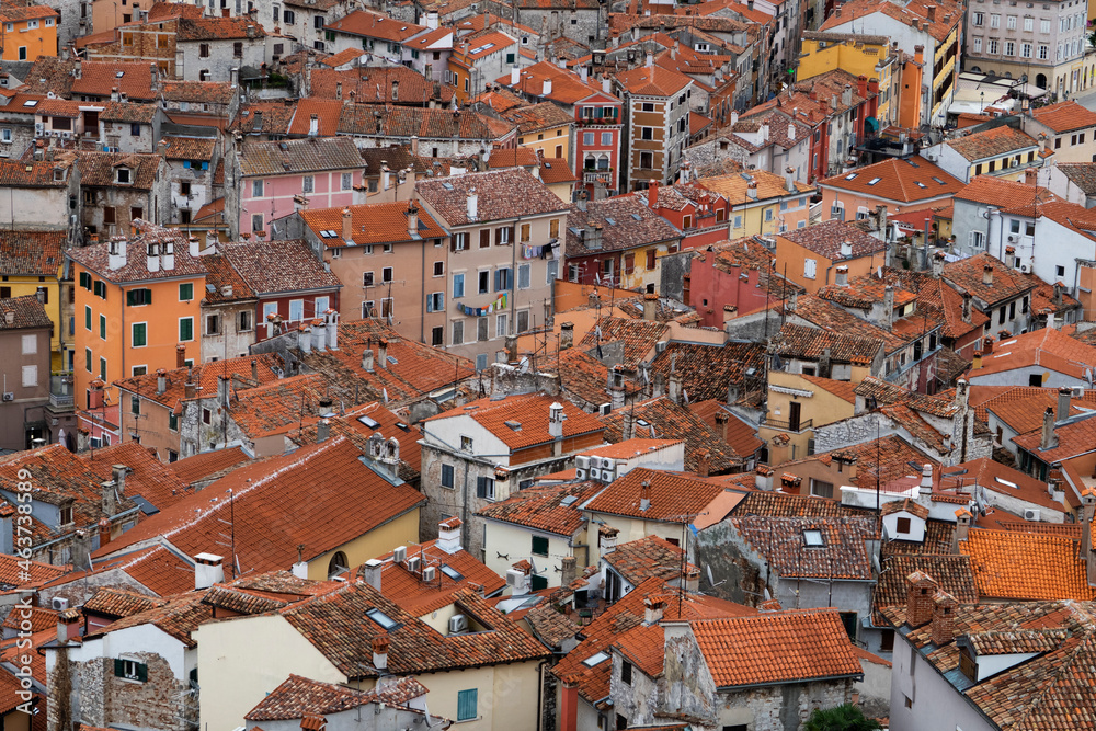 red rooftops from above red rooftops from above