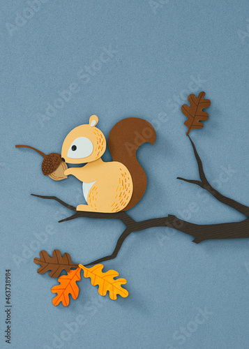 squirrel holding acorn  photo