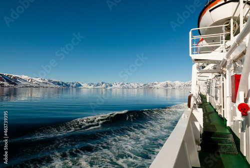 Ship, Woodfjorden, Svalbard, Norway. photo