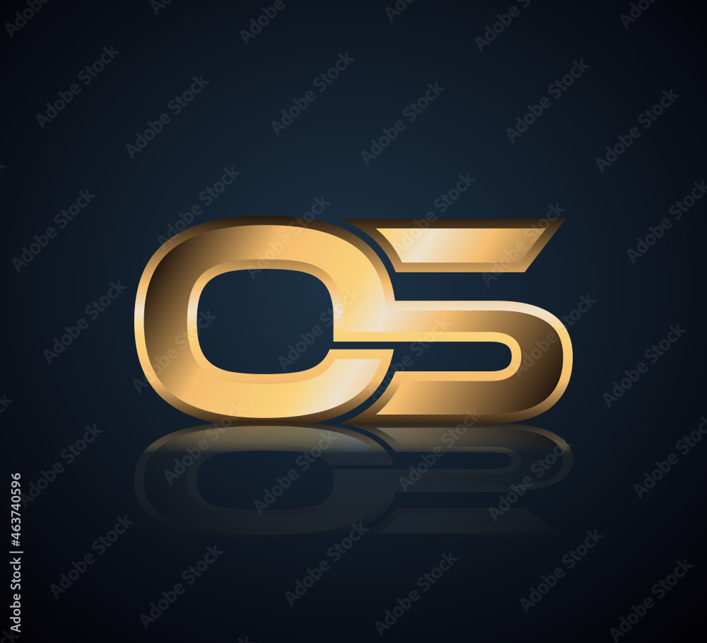 Obraz premium Simple Numbers Logo Vector Gold Metallic On Dark Background 05