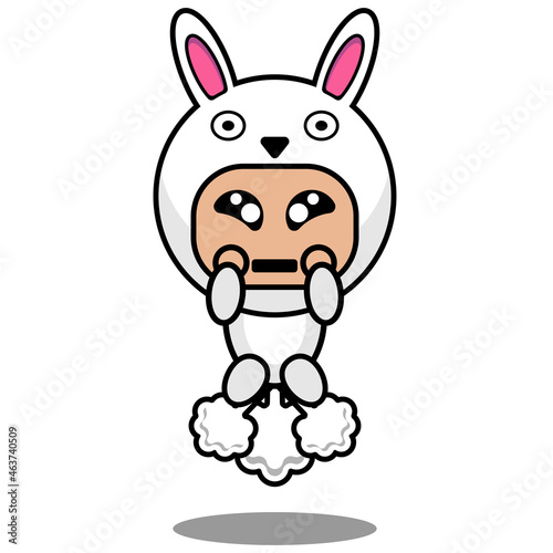 cartoon animal mascot costume character vector illustration
cute bunny fart