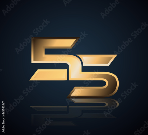 Free Download Simple Numbers Logo Vector Gold Metallic On Dark Background 55 - GFXLoad