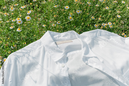 white shirt and flowers