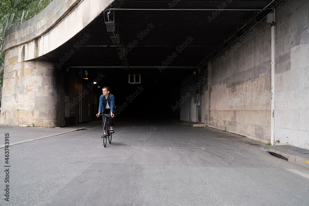 Man Riding Bike In The City Man Riding Bike In The City
