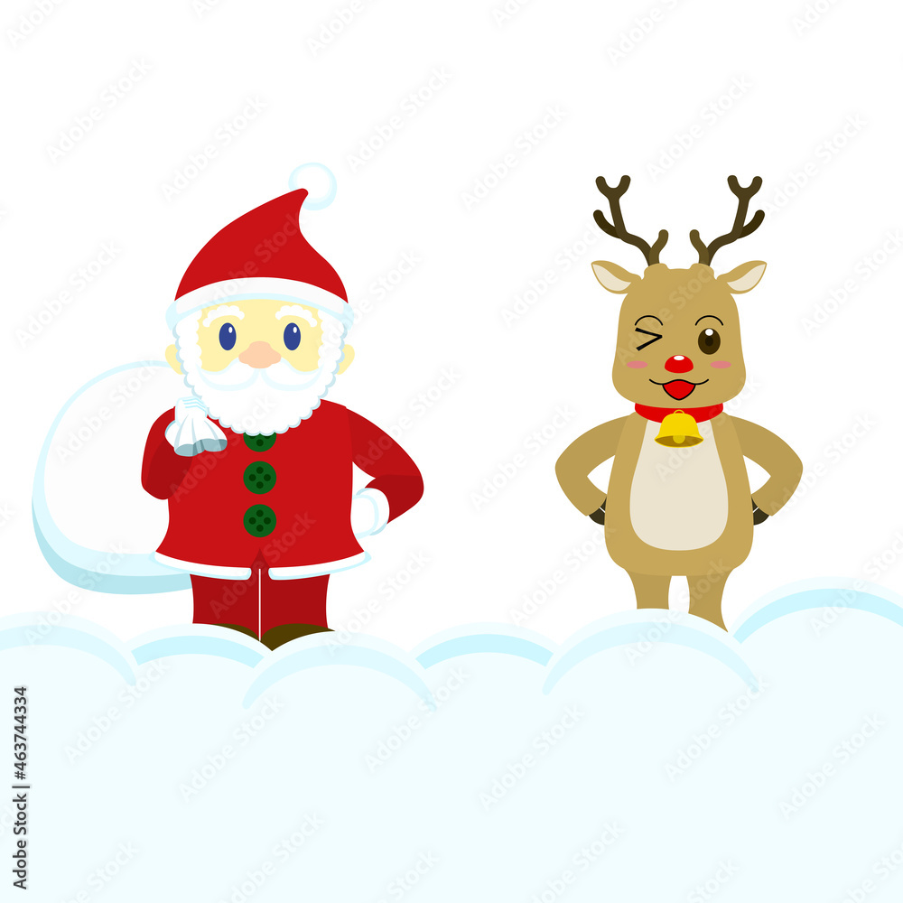 クリスマスの背景素材(トナカイ・サンタクロース) クリスマスの背景素材(トナカイ・サンタクロース)