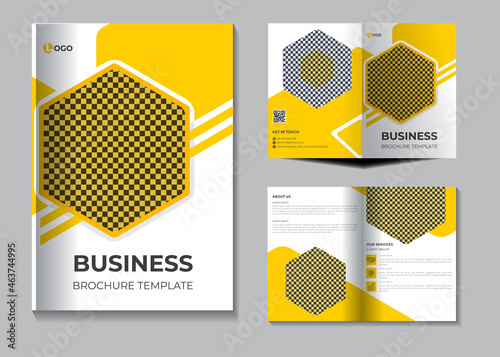 print Ready bi fold Corporate business brochure design.for Corporate identity, Leaflet cover, cover page vector layout 