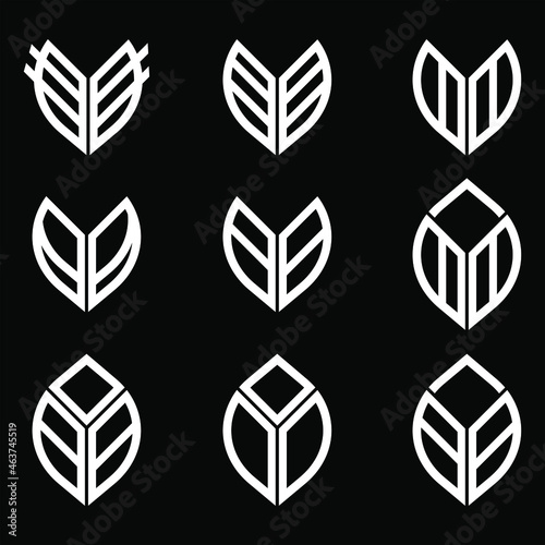 Creative icon design on black color background