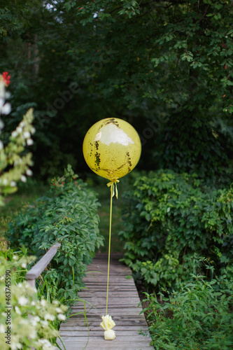 Yellow birthday balloon photo