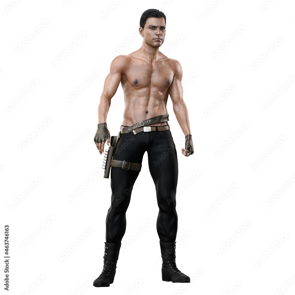 Adventure African-American Man on Isolated White Background, 3D Rendering, 3D Illustration Adventure African-American Man on Isolated White Background, 3D Rendering, 3D Illustration