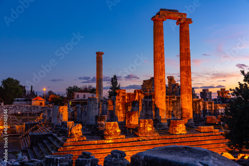 View of Temple of Apollo in antique city of Didyma. Anatolia. Turkey