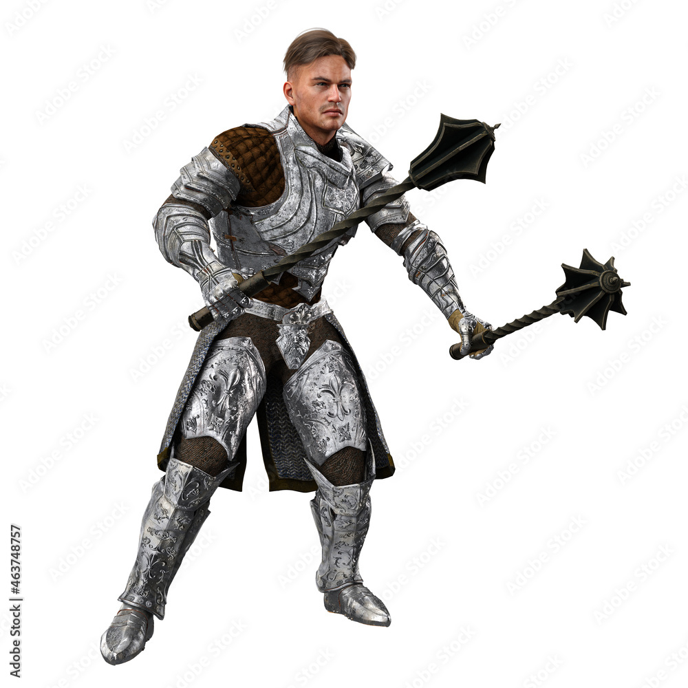 Medieval Fantasy Caucasian Man, 3D illustration, 3D Rendering