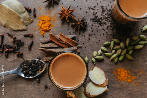 Two cups of Indian masala chai tea 