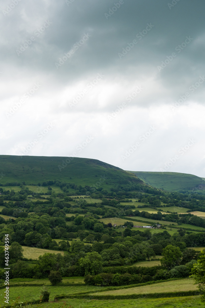 Fields and farmland on the English/ Welsh border