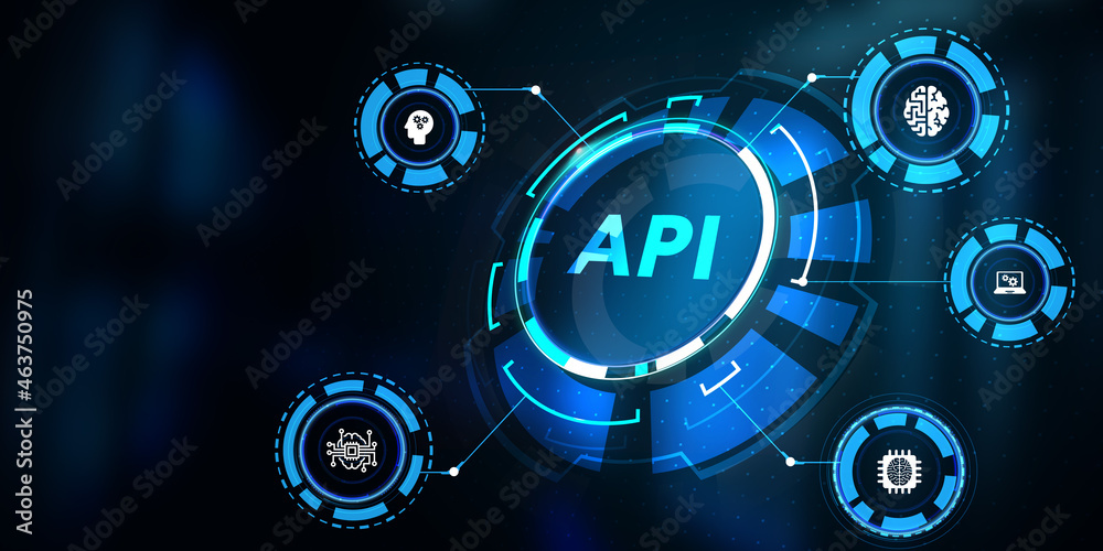 API - Application Programming Interface. Software development tool. Business, modern technology, internet and networking concept.3d illustration API - Application Programming Interface. Software development tool. Business, modern technology, internet and networking concept.3d illustration