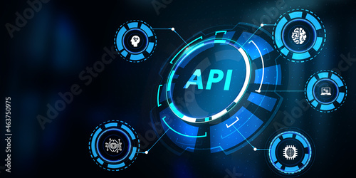 API - Application Programming Interface. Software development tool. Business  modern technology  internet and networking concept.3d illustration