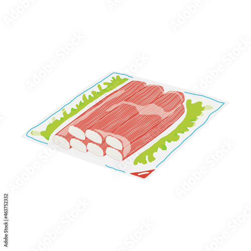 パッケージに入ったカニカマのベクターイラスト素材