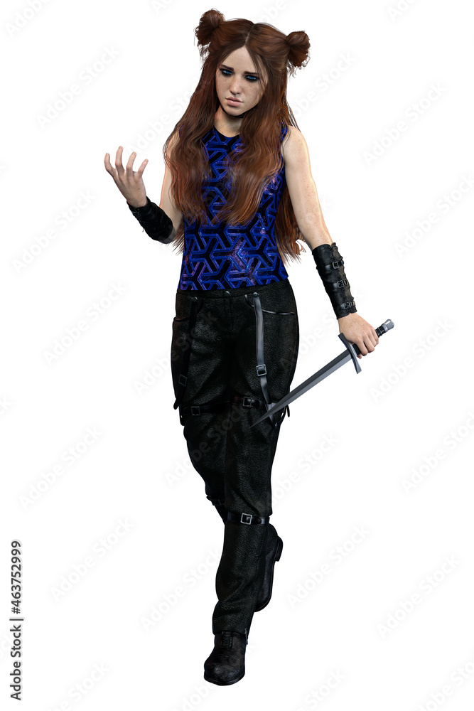 Urban Fantasy Goth Academy Teen, 3D Rendering, 3D illustration Urban Fantasy Goth Academy Teen, 3D Rendering, 3D illustration