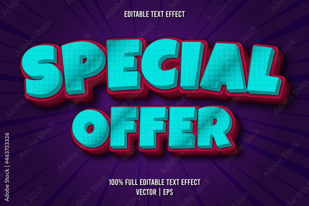 Obraz premium Special offer editable text effect comic style
