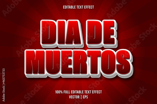 Dia de muertos editable text effect comic style
