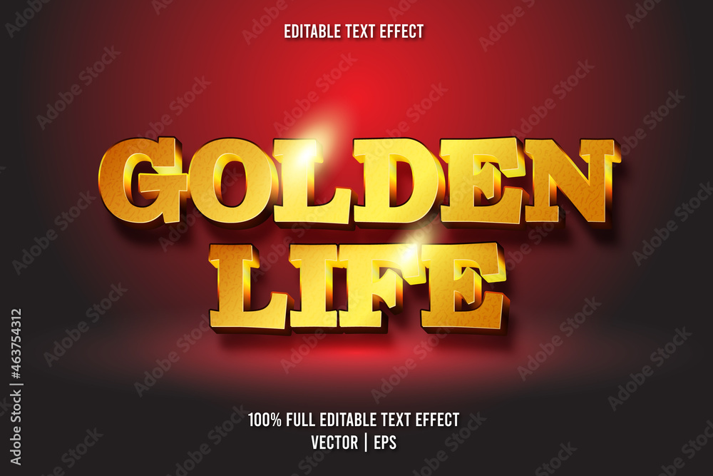Golden life editable text effect luxury style