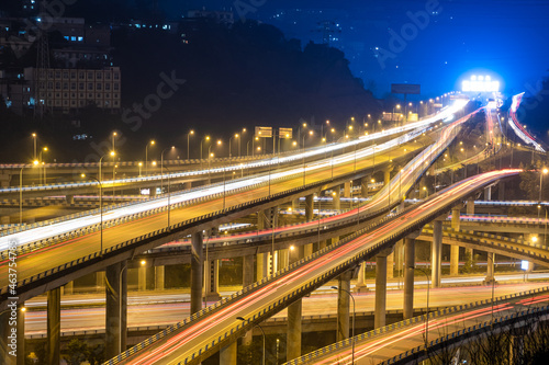 night traffic on the bridge