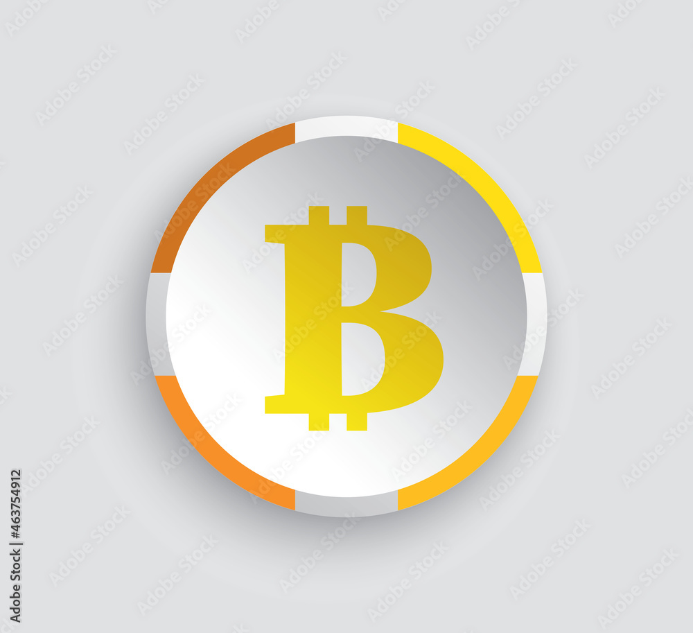 bitcoin crypto currency icon on round button with shadow eps10 bitcoin crypto currency icon on round button with shadow eps10