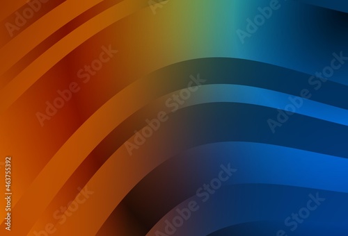 Dark Blue, Yellow vector template with bent lines.