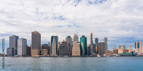 Panoramic view of Waterfront Downtown Manhattan from Brooklyn. September 28, 2021. New York, Manhattan, New York, USA © Sergey + Marina