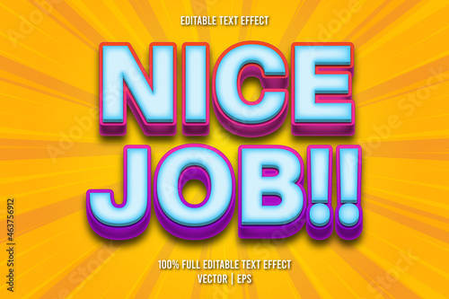 Nice job!! editable text effect comic style