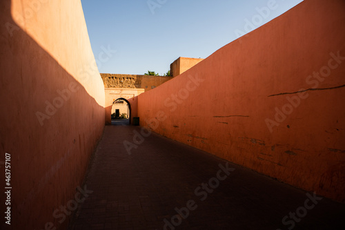 Traditional colored small street in Morocco, Africa © romeof