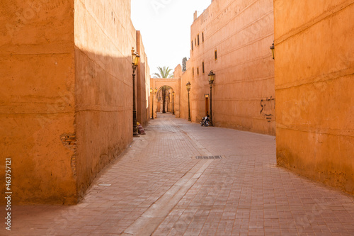 Fototapeta Naklejka Na Ścianę i Meble -  Traditional colored small street in Morocco, Africa