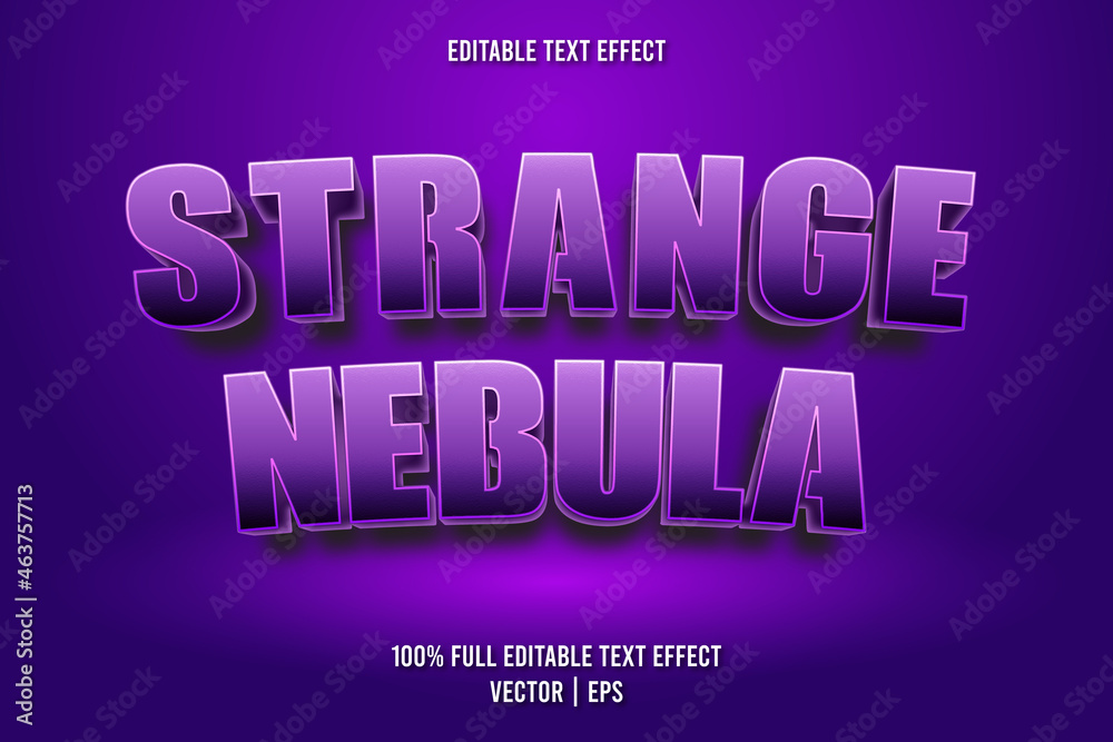 Strange nebula editable text effect retro style