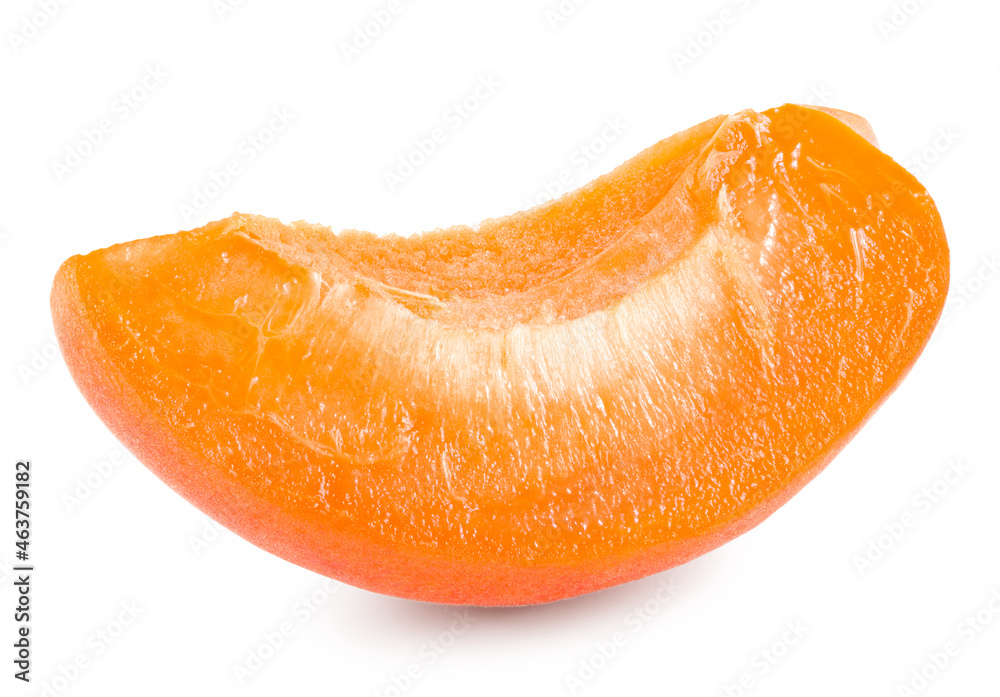 cut of apricot fruit isolated on white background. clipping path cut of apricot fruit isolated on white background. clipping path