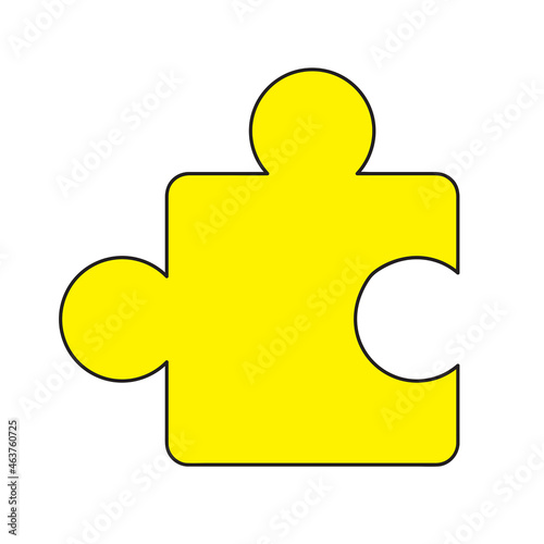 Cute Minimalist Puzzle Piece - Amazing flat vector illustration of a puzzle piece sign suitable for apps, sticker, clip art, decoration, website, animation, design asset and illustration in general