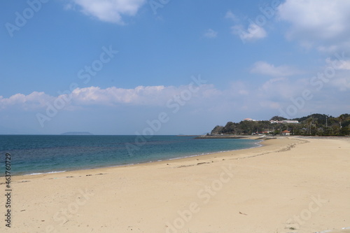 Shiroigahama Coast Sandy Beach and Transparent Sea Ripple Land Mobout Kyushu Kumamoto