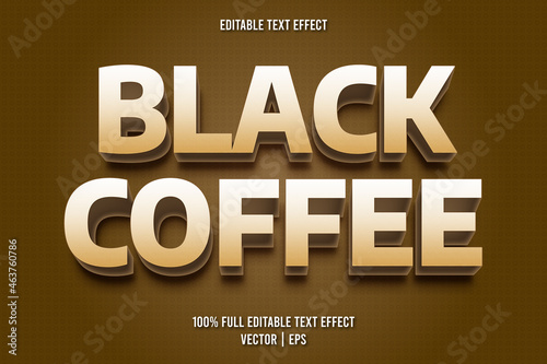 Black coffee editable text effect cartoon style