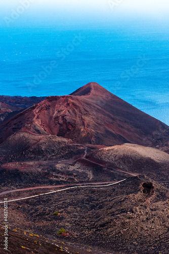 Teneguia Volcano cinder cone in the Island of La Palma, one of the Canary Islands, in the Cumbre Vieja volcano area
