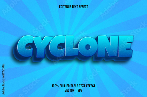 Cyclone editable text effect cartoon style