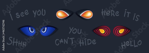 Mystic eyes. Vector graphics