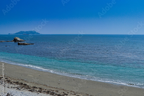 Blue sky and sea and sandy beach