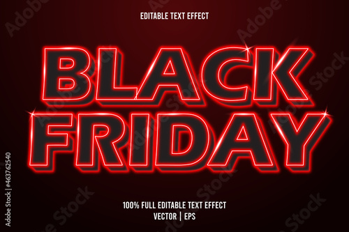 Black friday editable text effect neon style